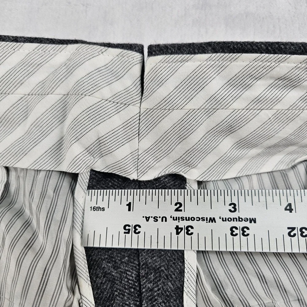 Brooks Brothers Black Fleece Trousers Men BB3 36x27 Flannel Wool USA Herringbone